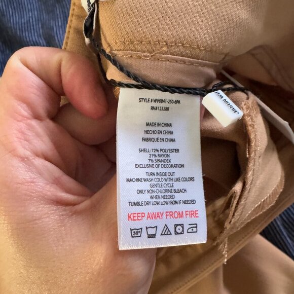 🦋 NEW JASON WU Business Casual Camel Tan Brown Pants Slit Bootcut Medium NWT - Picture 4 of 9